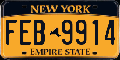 NY license plate FEB9914