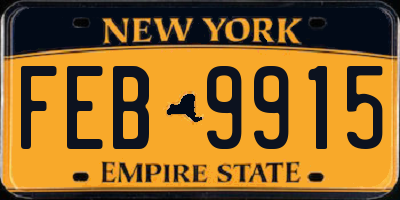 NY license plate FEB9915