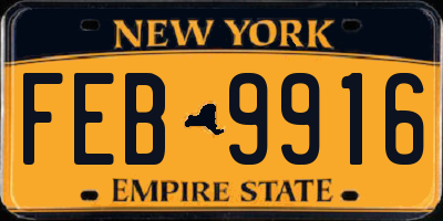 NY license plate FEB9916