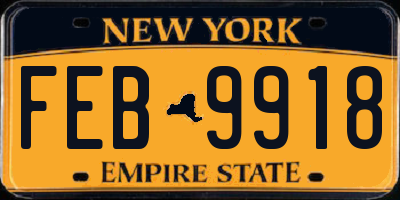 NY license plate FEB9918