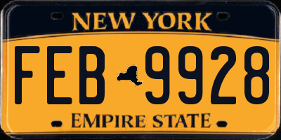 NY license plate FEB9928