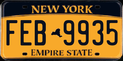 NY license plate FEB9935