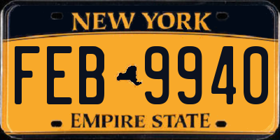 NY license plate FEB9940