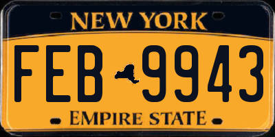 NY license plate FEB9943