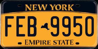 NY license plate FEB9950