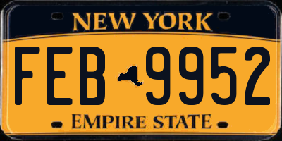NY license plate FEB9952