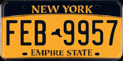 NY license plate FEB9957