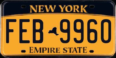 NY license plate FEB9960