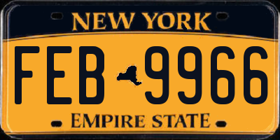 NY license plate FEB9966