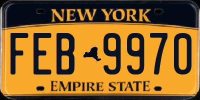 NY license plate FEB9970