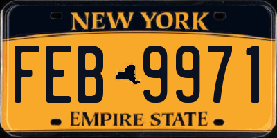 NY license plate FEB9971