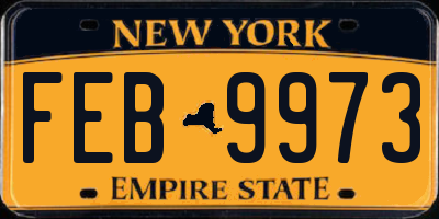 NY license plate FEB9973