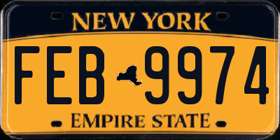 NY license plate FEB9974