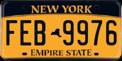 NY license plate FEB9976