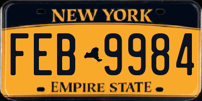 NY license plate FEB9984