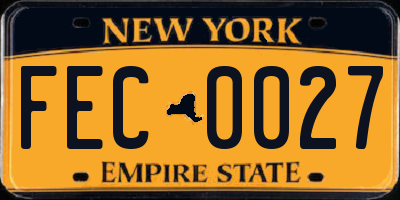 NY license plate FEC0027