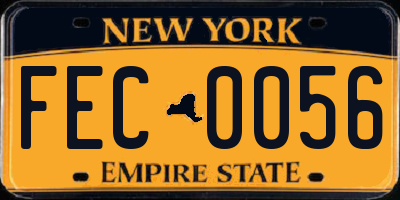 NY license plate FEC0056