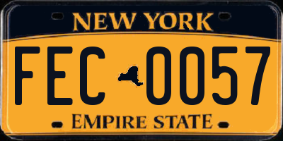 NY license plate FEC0057