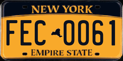 NY license plate FEC0061