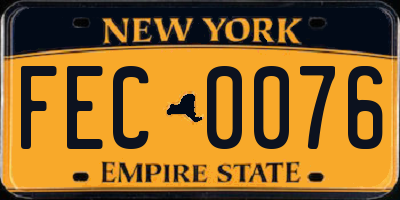 NY license plate FEC0076