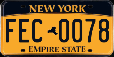 NY license plate FEC0078