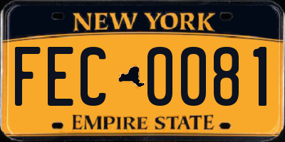 NY license plate FEC0081