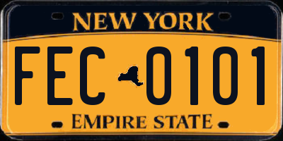 NY license plate FEC0101