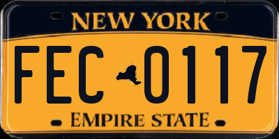 NY license plate FEC0117