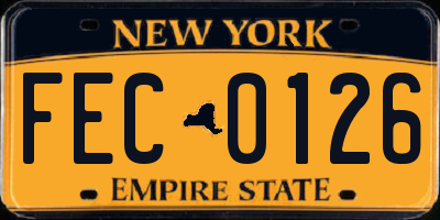 NY license plate FEC0126