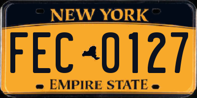 NY license plate FEC0127