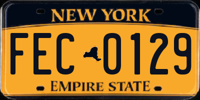 NY license plate FEC0129