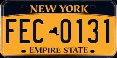 NY license plate FEC0131