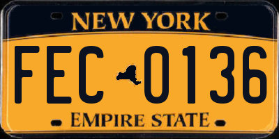 NY license plate FEC0136
