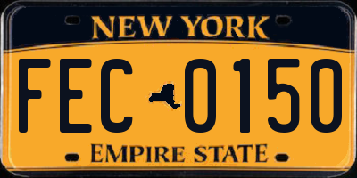 NY license plate FEC0150