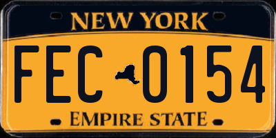 NY license plate FEC0154