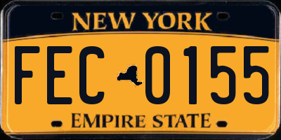 NY license plate FEC0155