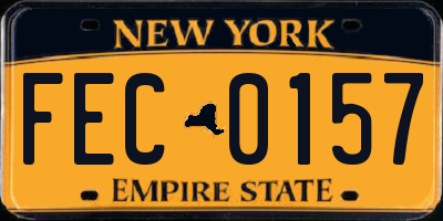 NY license plate FEC0157