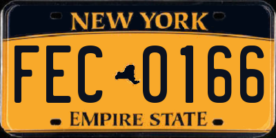 NY license plate FEC0166