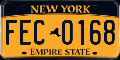 NY license plate FEC0168