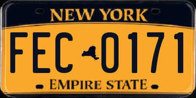 NY license plate FEC0171