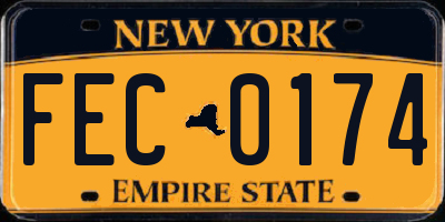 NY license plate FEC0174