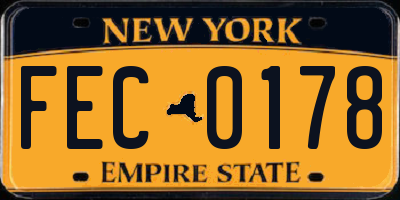 NY license plate FEC0178
