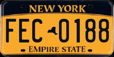 NY license plate FEC0188