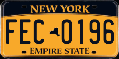 NY license plate FEC0196