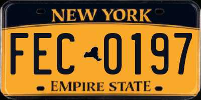 NY license plate FEC0197