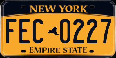 NY license plate FEC0227