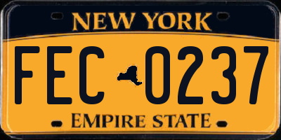 NY license plate FEC0237