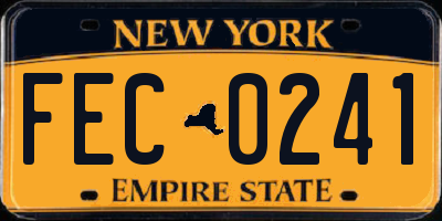 NY license plate FEC0241