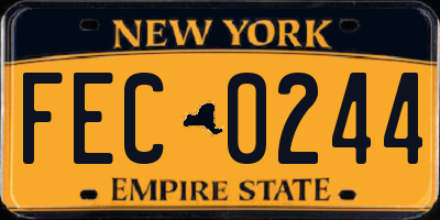 NY license plate FEC0244