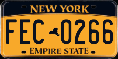 NY license plate FEC0266